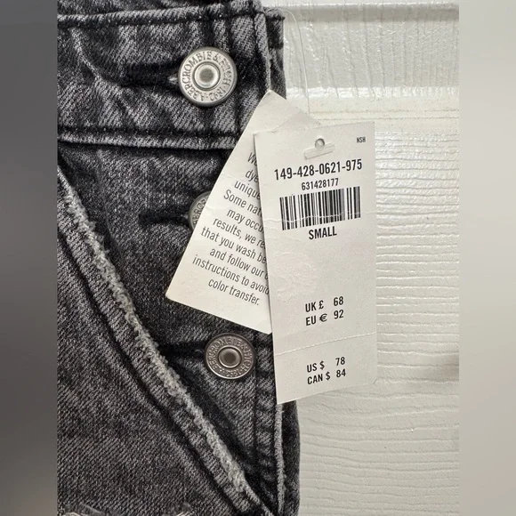 Abercrombie & Fitch Black Denim Distressed Overalls - Picture 4 of 7